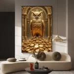تابلو دکوراتیو طرح جغد ثروت کد D100 11 graphyland aghahi