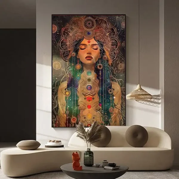 تابلو دکوراتیو طرح هفت چاکرا درونی