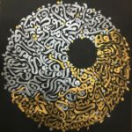 تابلو کالیگرافی طرح ترکیب حروف گرد