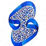 تابلو کالیگرافی طرح واو فیروزه ای