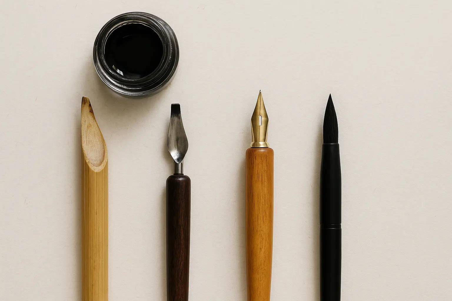 6 نکته برای خرید ابزار های خوشنویسی؛ از قلم نی تا براش پن 1 ابزار های خوشنویسی