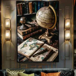 تابلو دکوری طرح میز جهانگردی کد D156 39 تابلو دکوری طرح میز جهانگردی